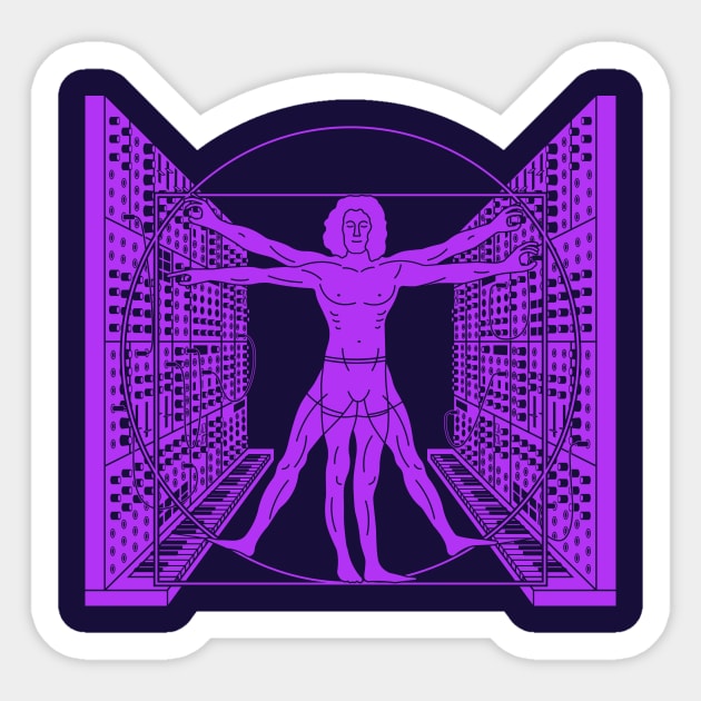 Modular Synthesizer Player Sticker by Atomic Malibu